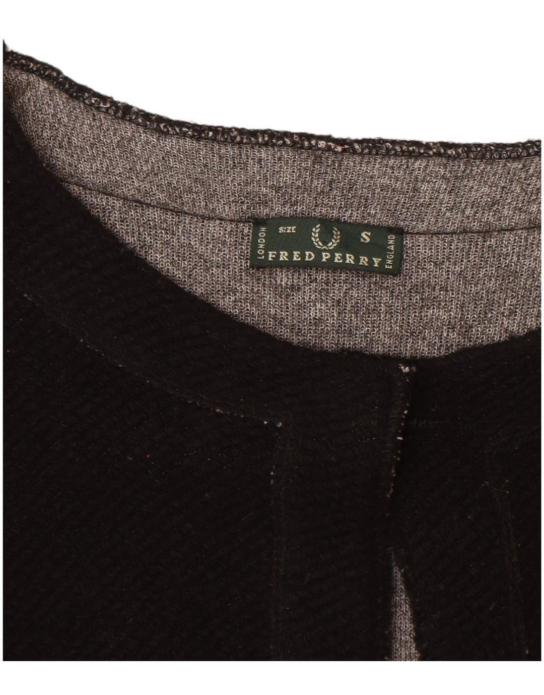 Fred Perry Damen-Strickjacke mit 3/4-Ärmeln, Gr. 10, Größe S, Schwarz, Farbblock