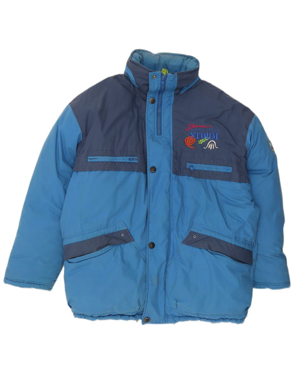 Diadora Herren-Skijacke mit Kapuze, lockere Passform, UK 42, XL, Blau, Farbblock
