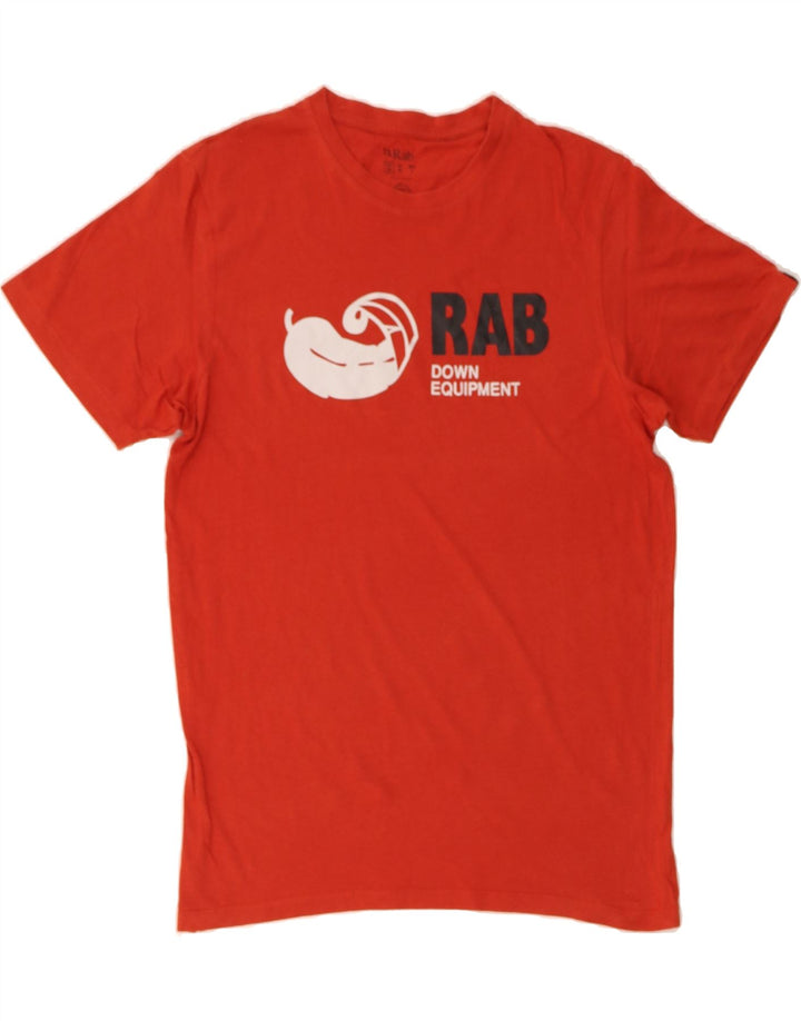 RAB Mens Graphic T-Shirt Top Medium Red Cotton Vintage Rab and Second-Hand Rab from Messina Hembry 