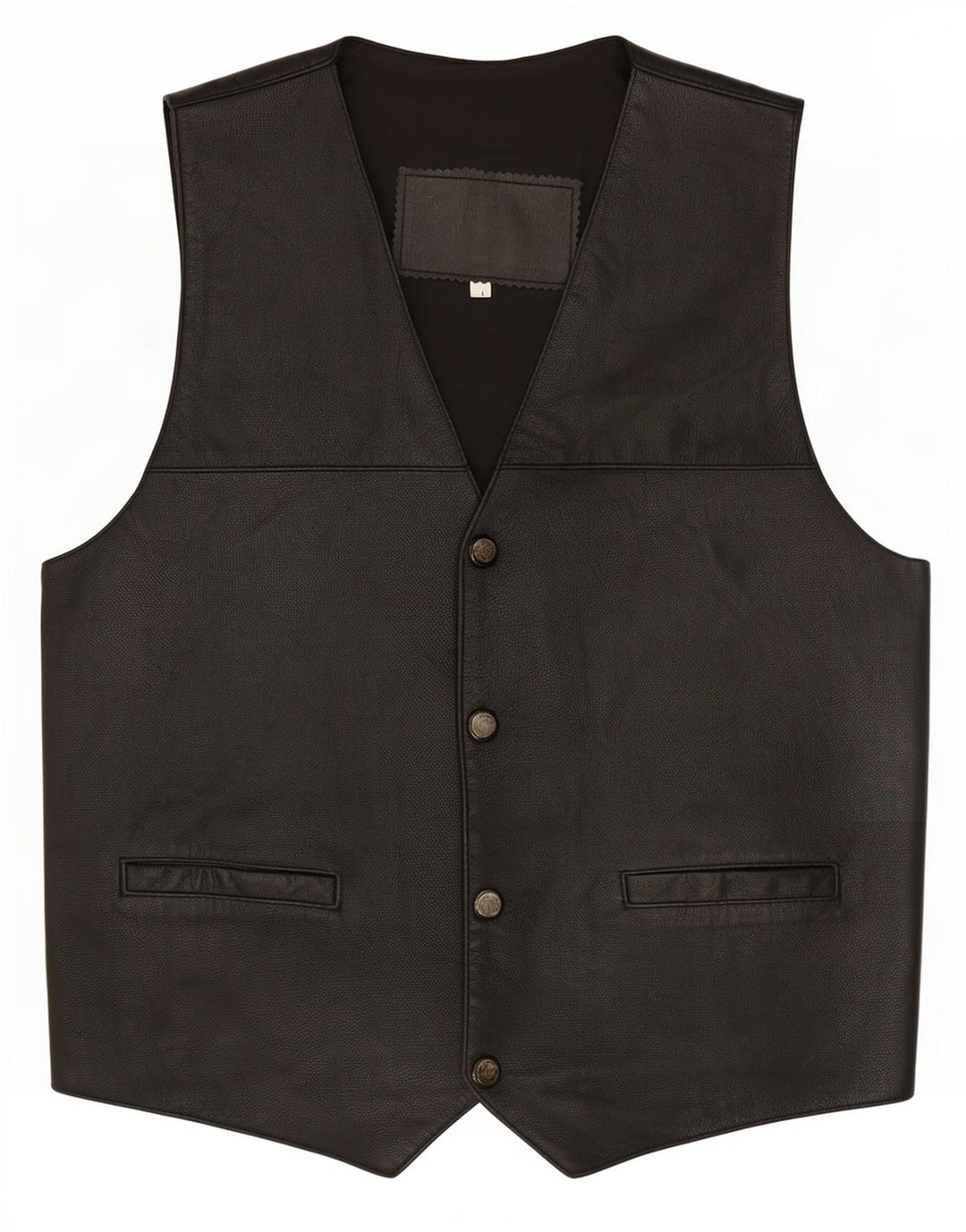 Vintage Herren Lederweste Groß Schwarz