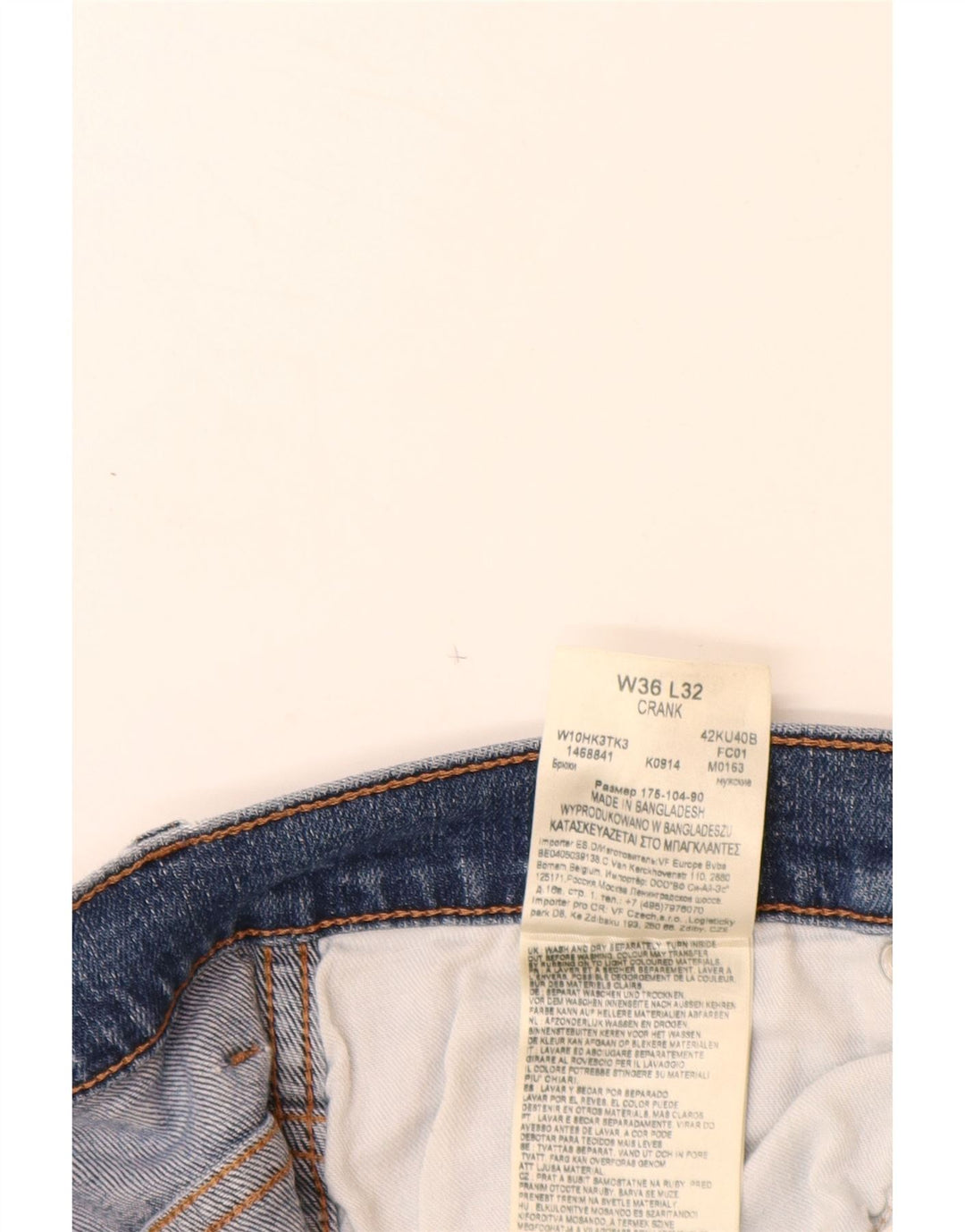 WRANGLER Damen-Jeans „Crank Straight“, W36, L32, Blau, Baumwolle