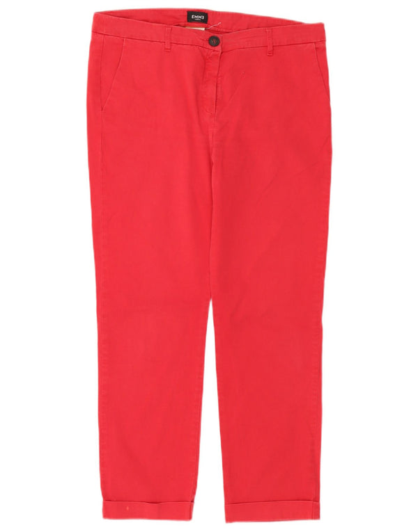 Marella Damen EMME gerade geschnittene Hose UK 12 Medium W32 L26 Rot