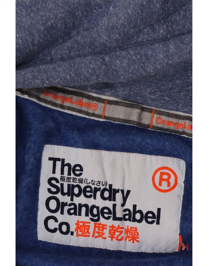 Superdry Damen-Kapuzenpullover mit Reißverschluss, UK 14, mittelblau meliert