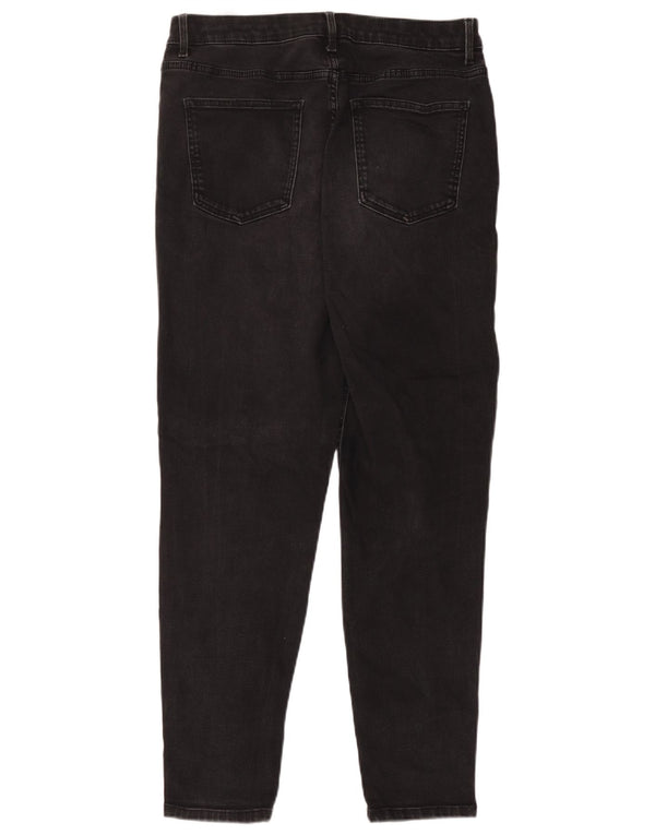 Marks & Spencer Damen Skinny Jeans UK 14 Large W32 L28 Schwarze Baumwolle
