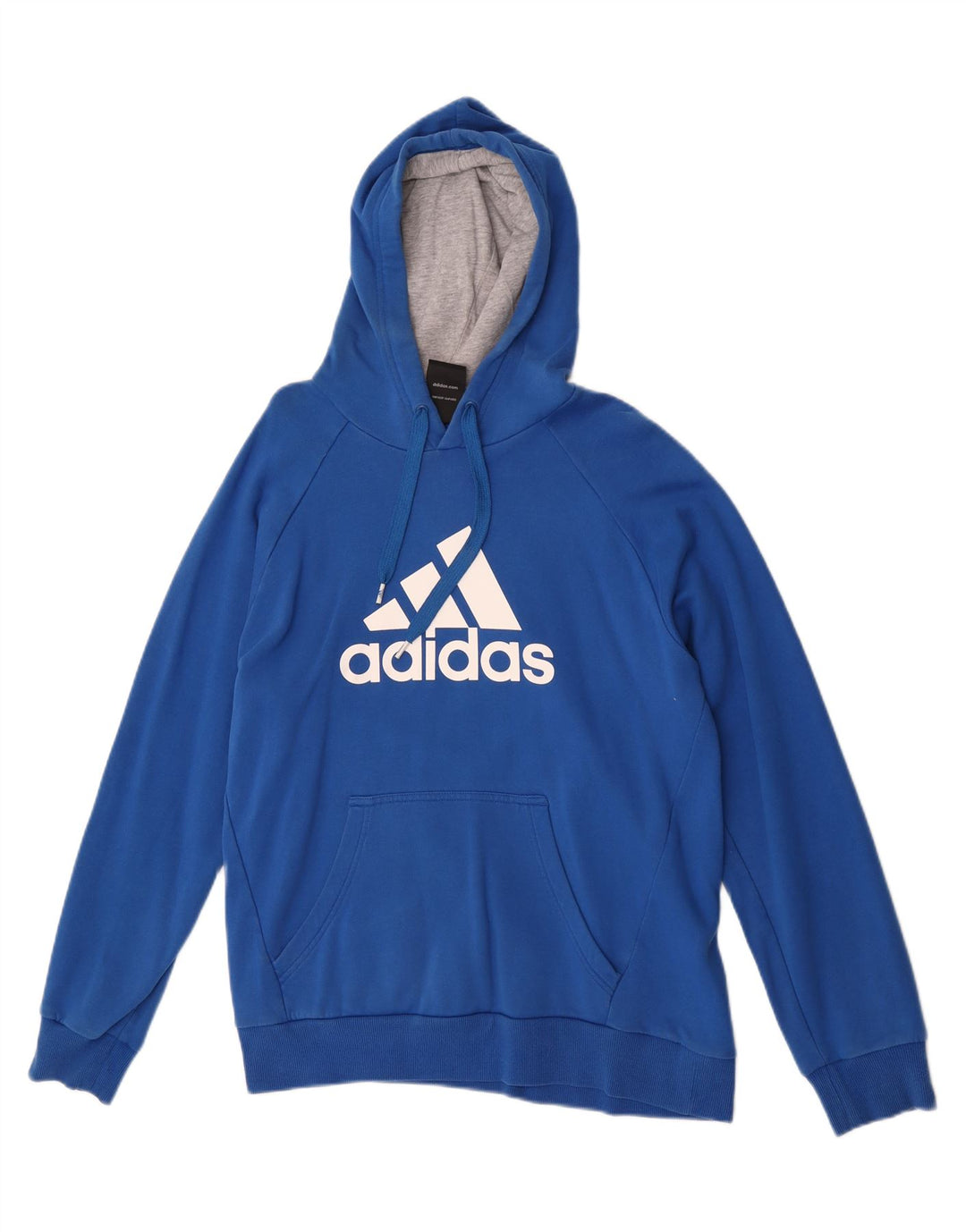Adidas Herren Graphic Hoodie Pullover mittelblaue Baumwolle