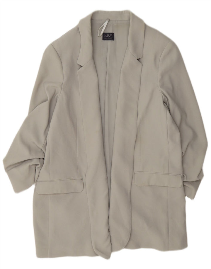 Marks & Spencer Damen Longline Open Blazer Jacke UK 12 Mittelgrau
