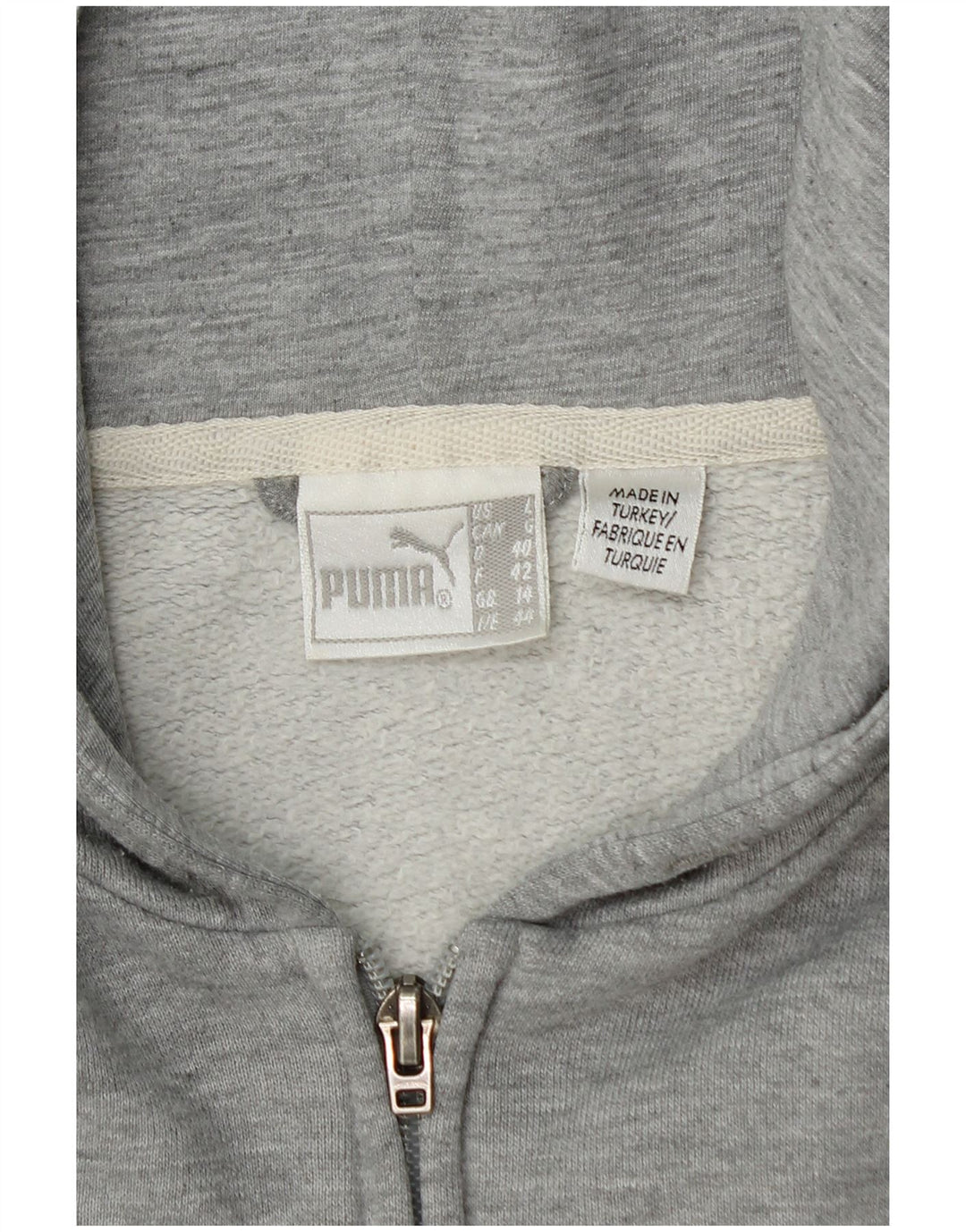 Puma Damen Zip Hoodie Pullover UK 14 Mittelgrau meliert