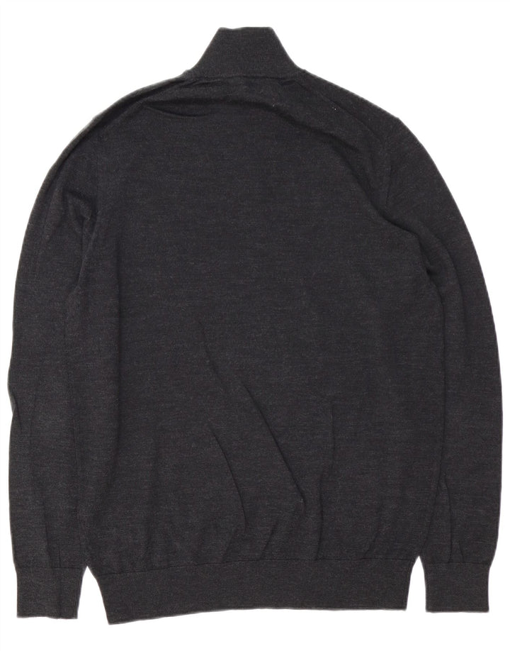 Marks & Spencer Herren Autograph Pullover mit Reißverschluss am Hals Mittelgrau