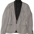 Zara Herren 1-Knopf-Blazerjacke UK 36 Small Grau Polyester