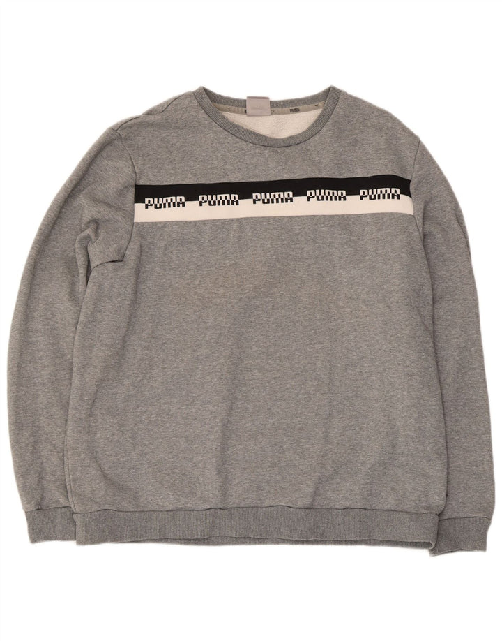 Puma Herren Sweatshirt Pullover XL Grau gefleckte Baumwolle