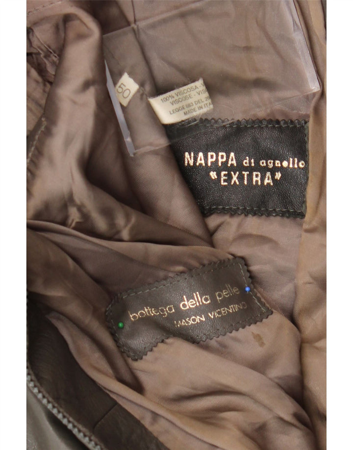 VINTAGE Herren Lederjacke IT 50 Großes braunes Leder