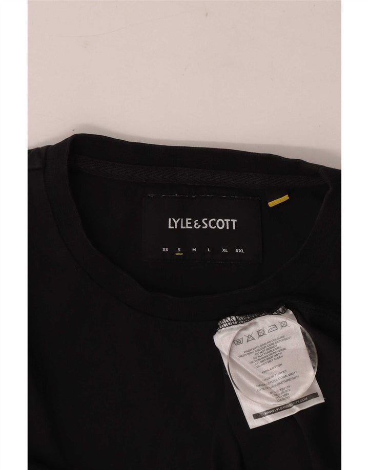 Lyle & Scott Herren-Oberteil, langärmelig, Größe S, Schwarz, Baumwolle