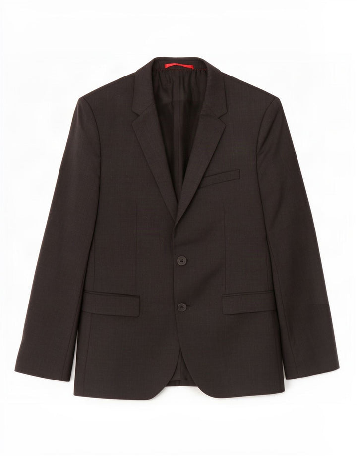 Hugo Boss Herren-Blazer mit 2 Knöpfen, EU 48, mittelschwarze Wolle