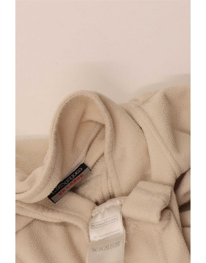 Kappa Herren-Fleecepullover mit Reißverschluss, 2XL, Beige, Polyester