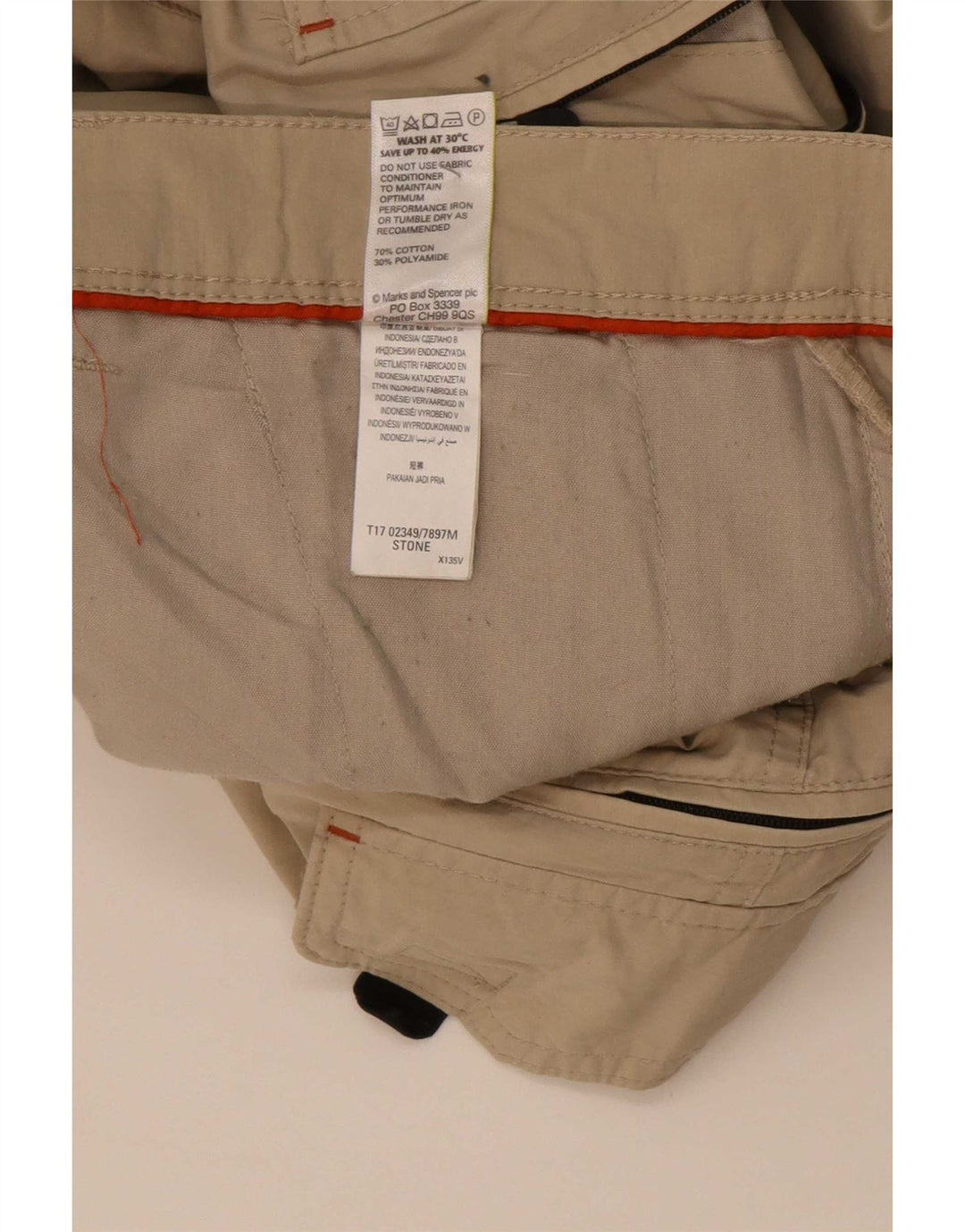 Marks & Spencer Herren Cargo-Bermudashorts W40 XL Beige Baumwolle