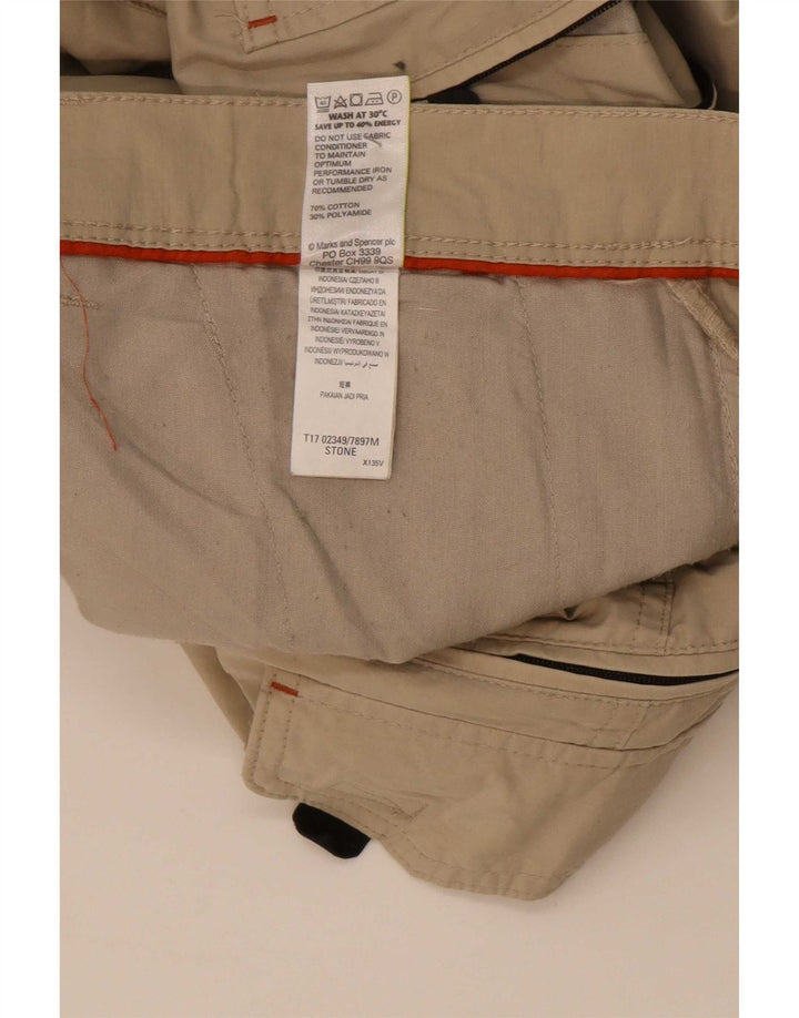 Marks & Spencer Herren Cargo-Bermudashorts W40 XL Beige Baumwolle