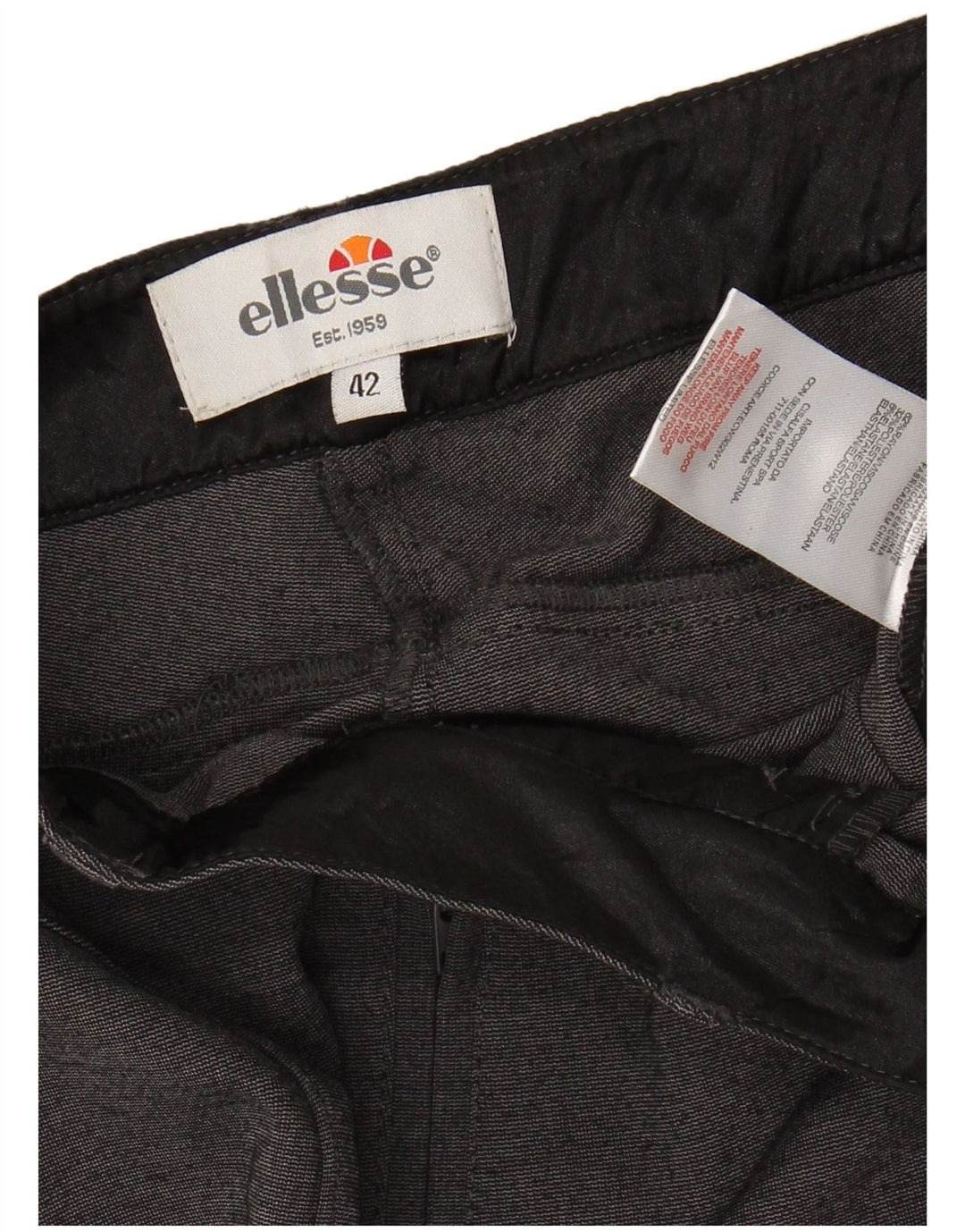 ELLESSE Damen Slim Chino-Hose IT 42 Mittel W28 L27 Grau Rayon
