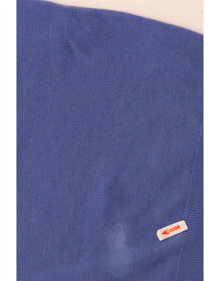 Marks & Spencer Damen-Pullover mit V-Ausschnitt, UK 12, mittelblaue Merinowolle