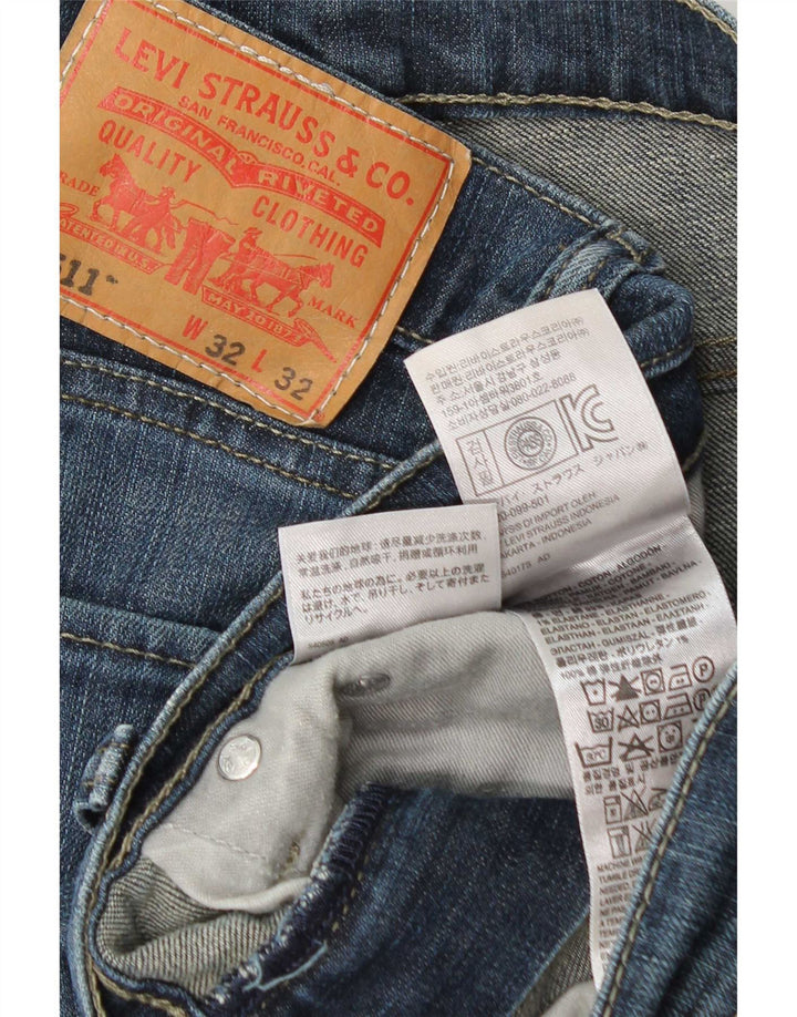 Levi's Herren 511 Slim Jeans W32 L32 Blaue Baumwolle