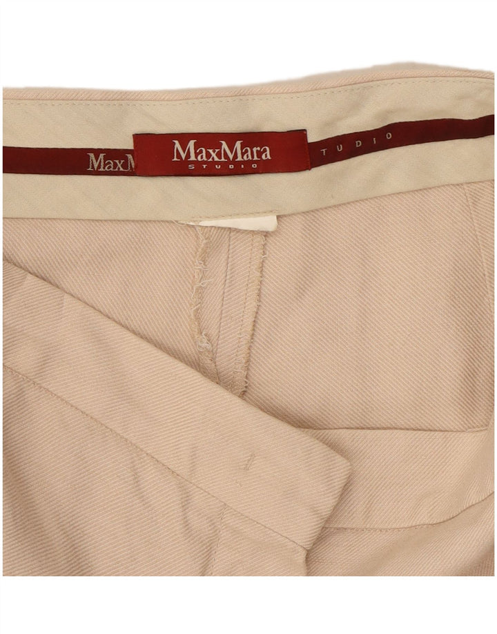 Max Mara Damen-Caprihose mit weitem Bein, W28, L21, Beige