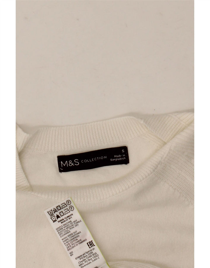 Marks & Spencer Damen-Pullover mit U-Boot-Ausschnitt, Gr. 10, Größe S, Weiß