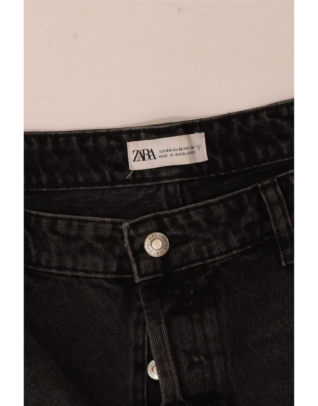 Zara Damen Distressed Denim Shorts EU 44 XL W34 Schwarz