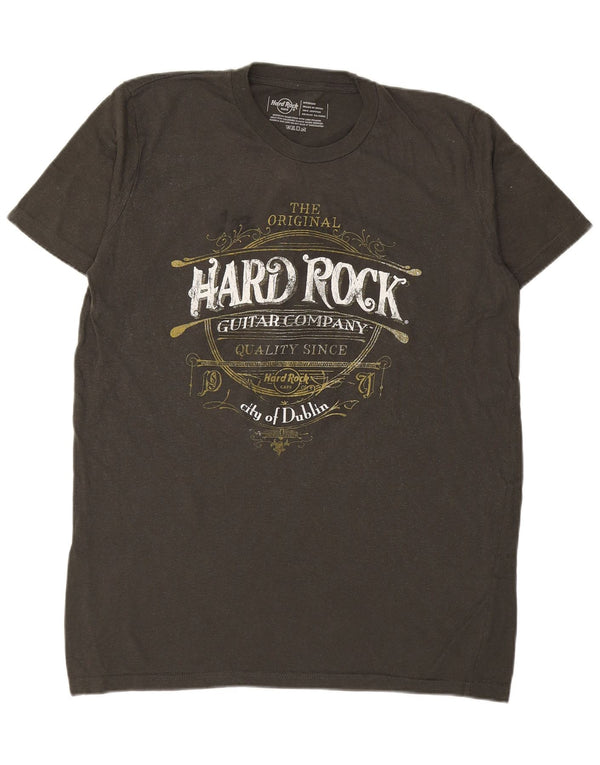 HARD ROCK CAFE Herren City Of Dublin Grafik-T-Shirt-Oberteil aus mittlerer Khaki-Baumwolle