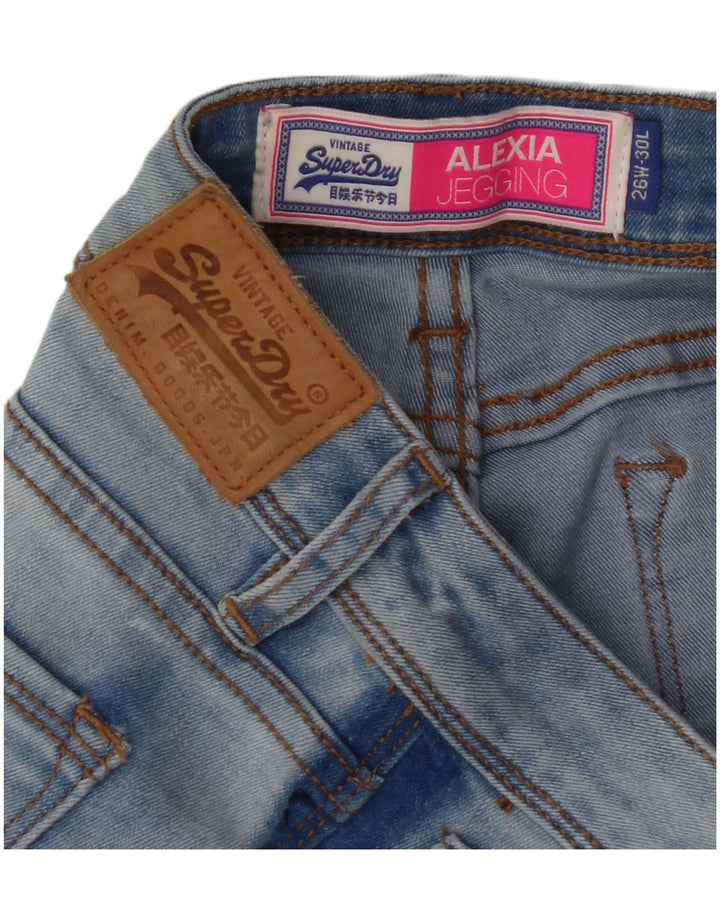 SUPERDRY Womens Alexia Jegging Jeans W26 L30 Blue Colourblock
