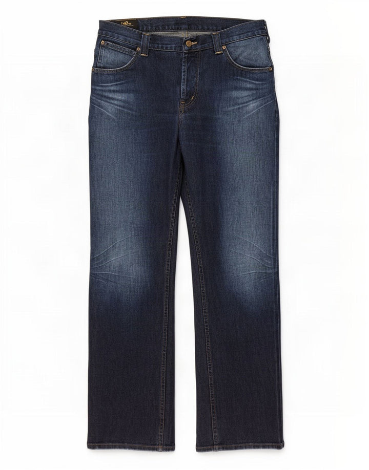 Lee Herren Roscoe Bootcut Jeans W34 L34 Blaue Baumwolle