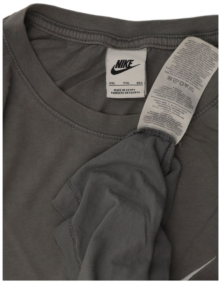 Nike Herren Grafik T-Shirt Top 2XL Grau Baumwolle