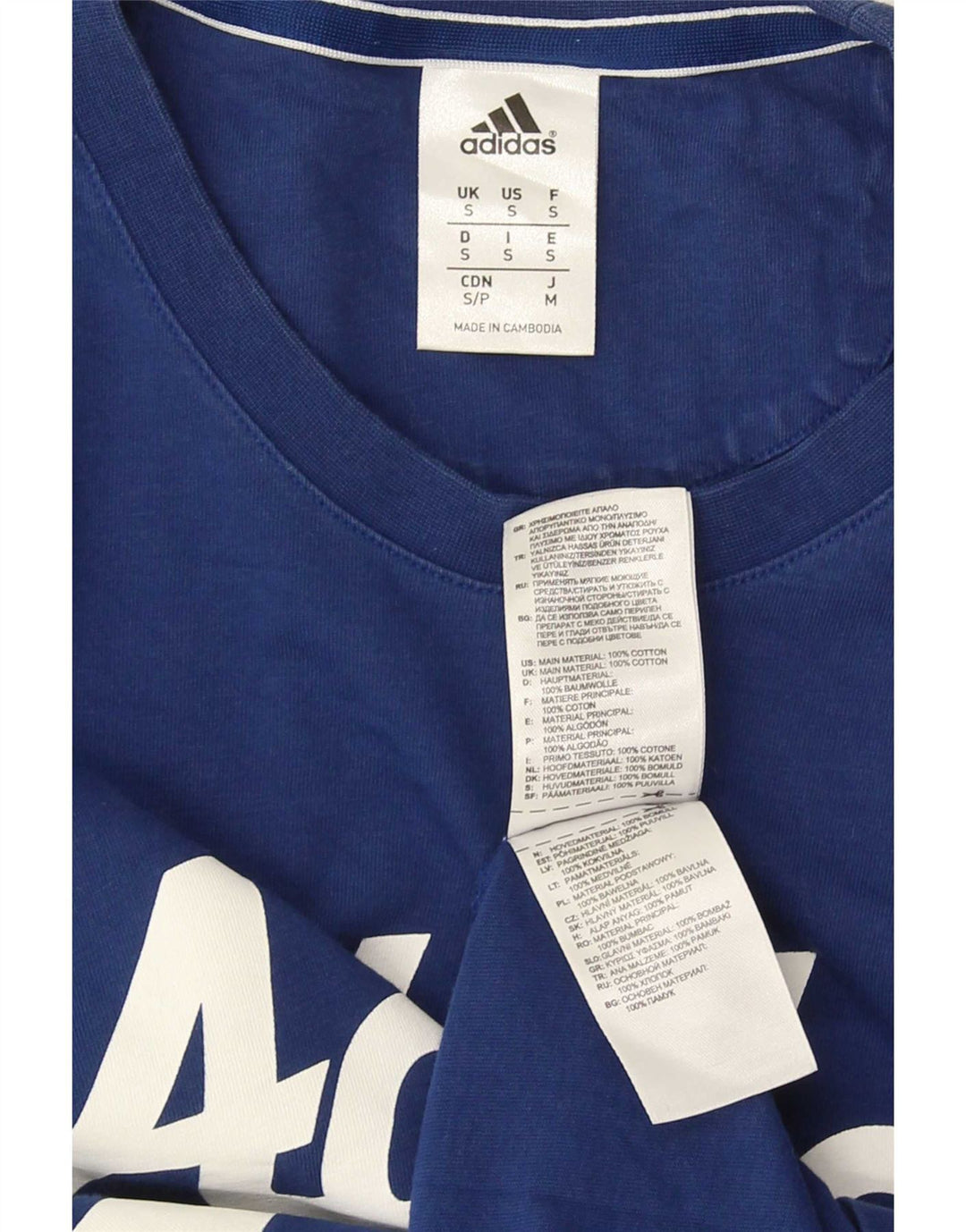 Adidas Herren Grafik T-Shirt Top Small Blau Baumwolle