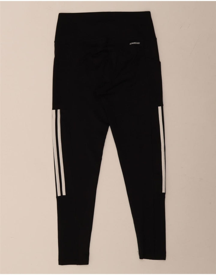 ADIDAS Damen Aeroready Leggings UK 12/14 Medium Schwarz Polyester