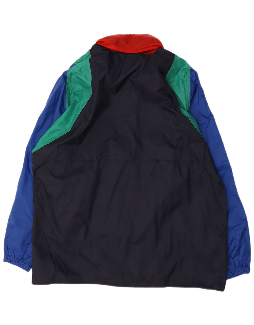 Anuy Herren-Regenjacke UK 40 Large Marineblaues Colourblock-Nylon
