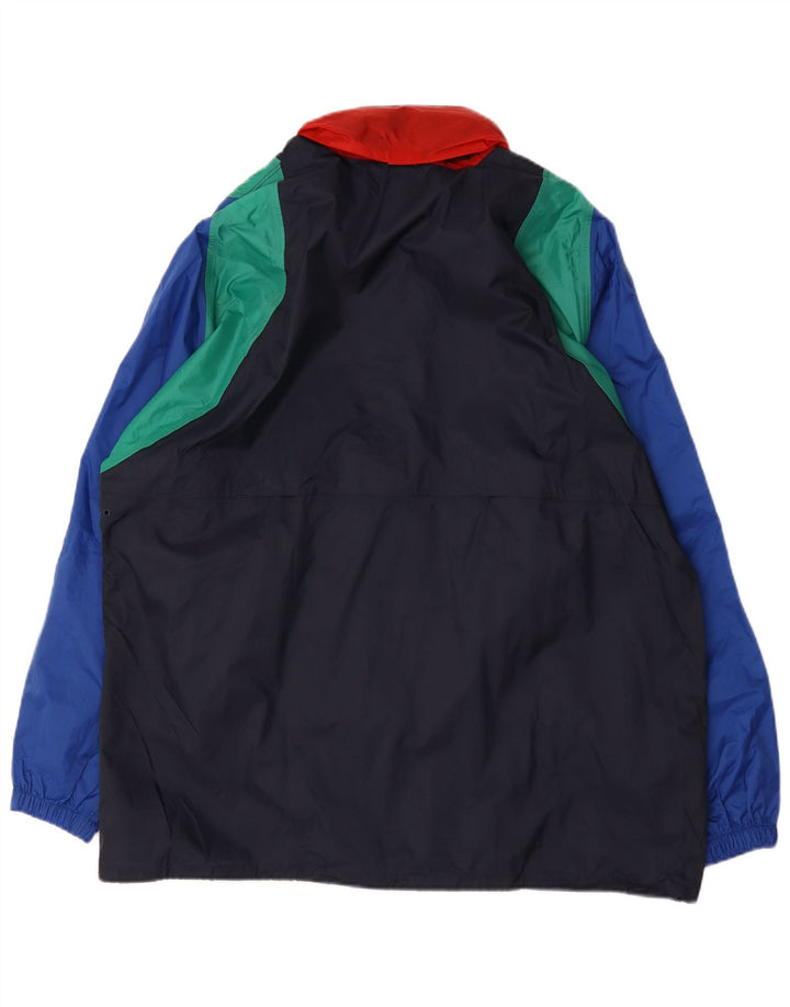 Anuy Herren-Regenjacke UK 40 Large Marineblaues Colourblock-Nylon
