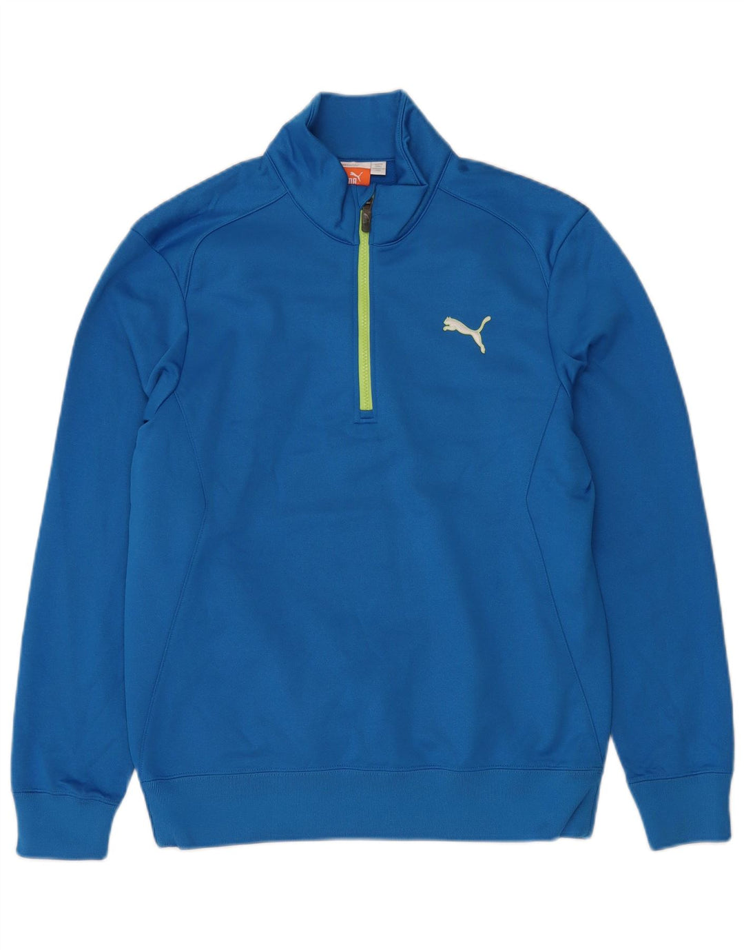 PUMA Herren-Sweatshirt mit Reißverschluss am Hals, Mittelblaues Polyester