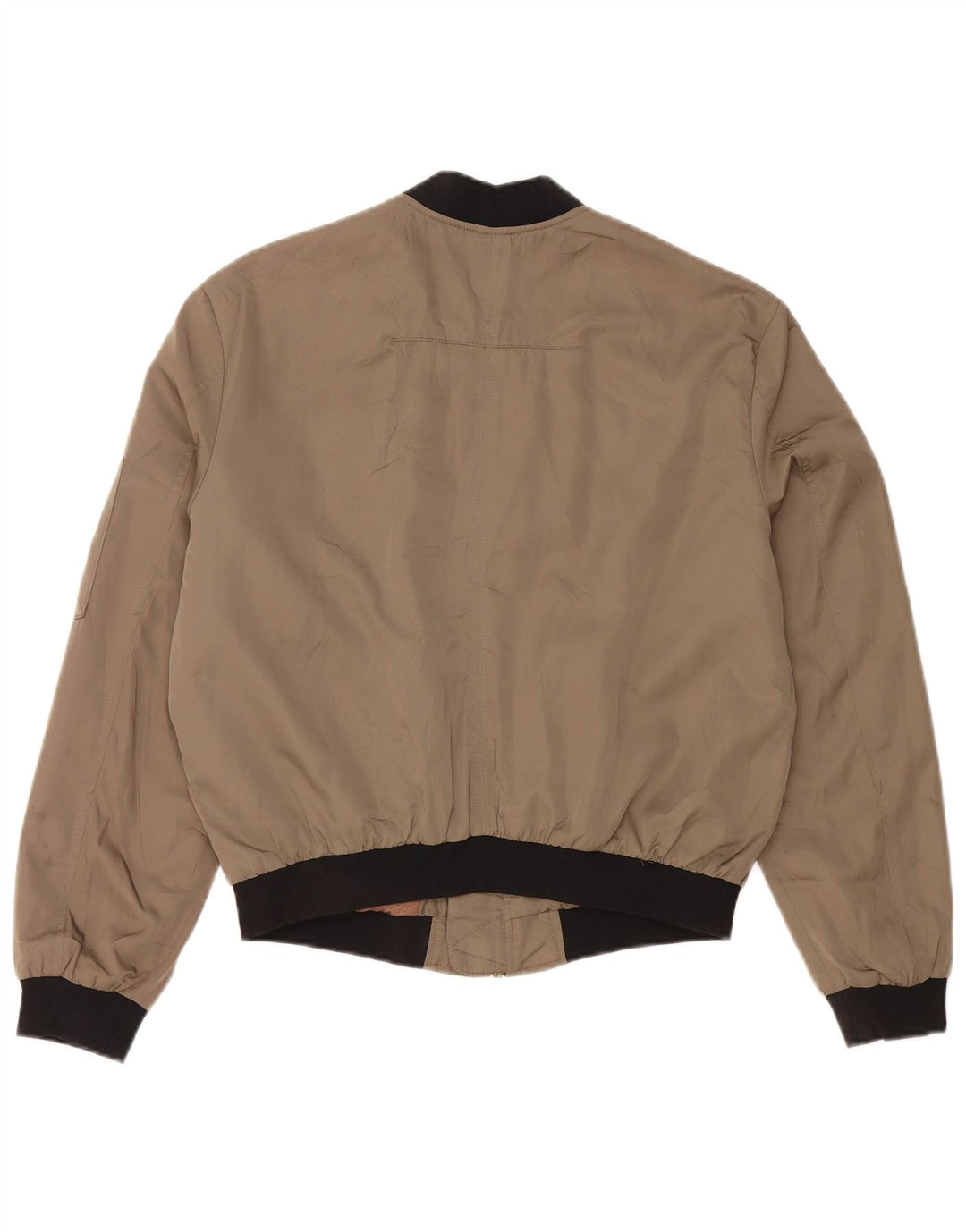 ZARA Womens Oversized Bomber Jacket UK 10 Small Green Cotton