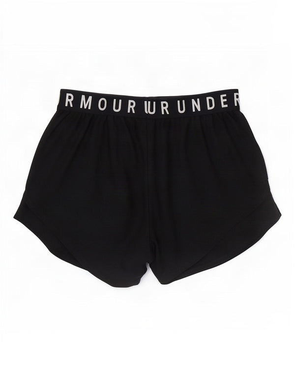 Under Armour Damen Heat Gear Graphic Sport Shorts UK 8 Small Schwarz
