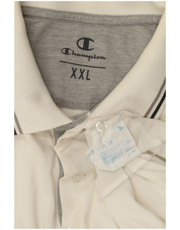 Champion Herren-Poloshirt 2XL aus weißer Baumwolle