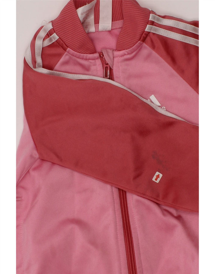 Adidas Mädchen-Trainingsanzug-Top-Jacke, 2–3 Jahre, rosafarbenes Colourblock-Polyester