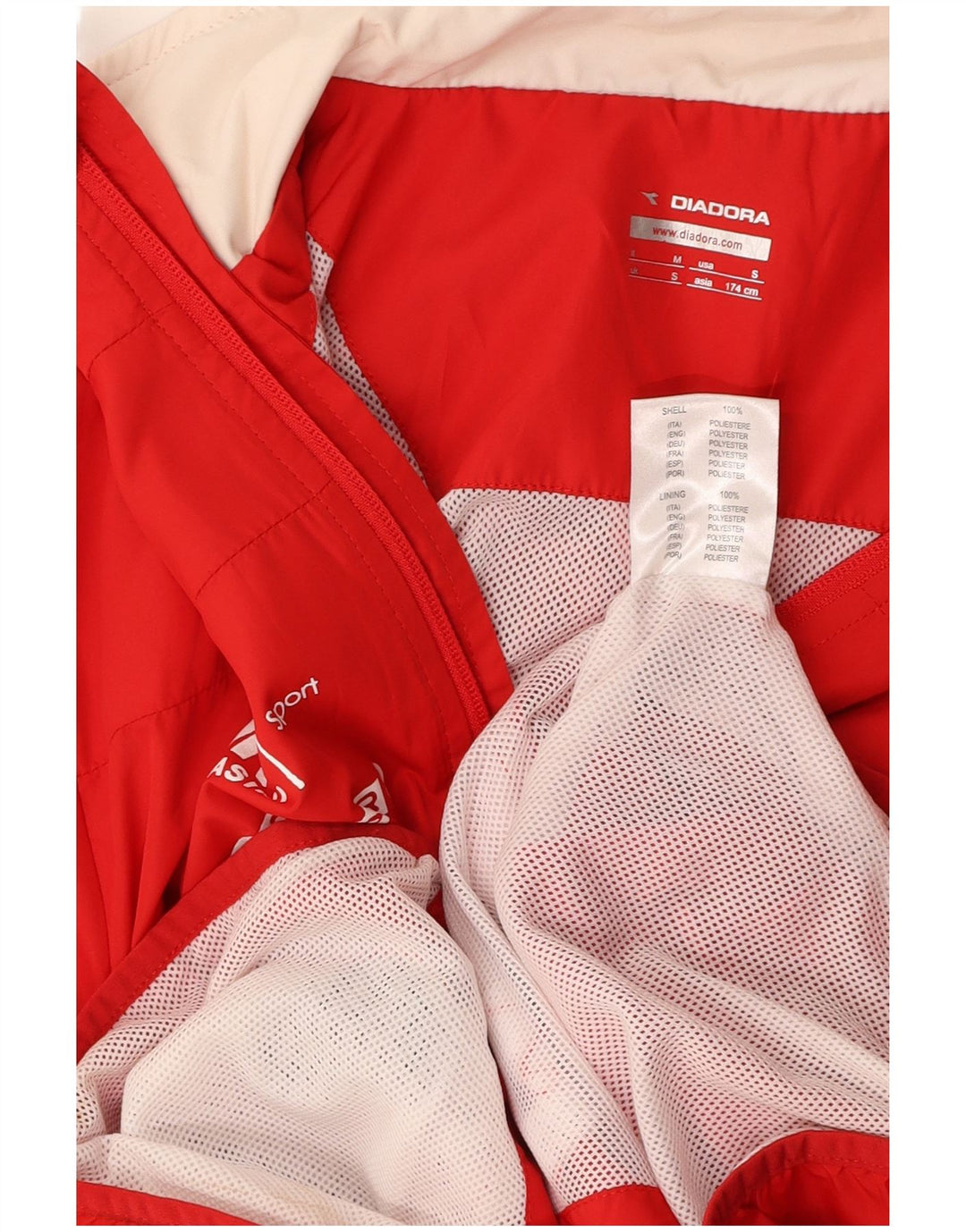 DIADORA Grafische Regenjacke für Herren, UK 36, Größe S, Rot, Polyester