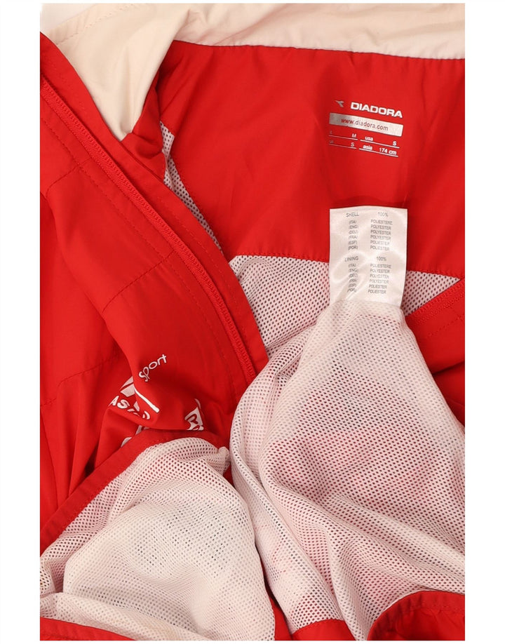 DIADORA Grafische Regenjacke für Herren, UK 36, Größe S, Rot, Polyester