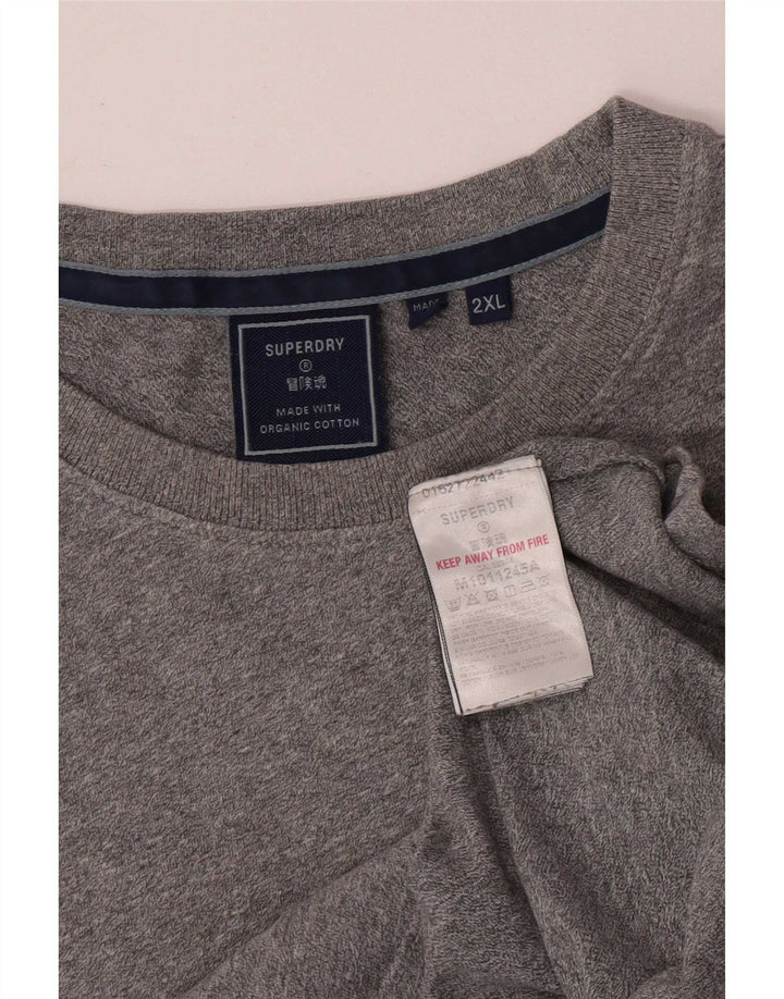 Superdry Damen T-Shirt Top 2XL Grau Baumwolle