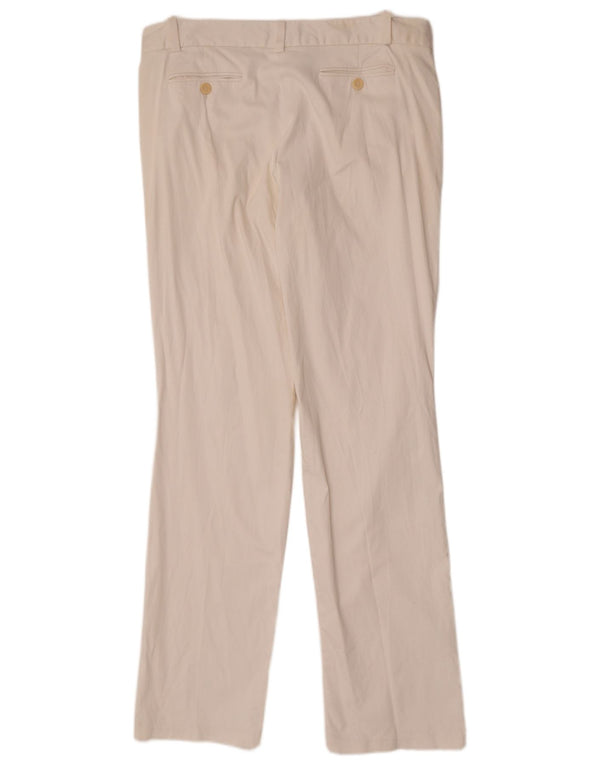 Zara Damen Bootcut Chino Hose EU 44 XL W34 L35 Weiße Baumwolle