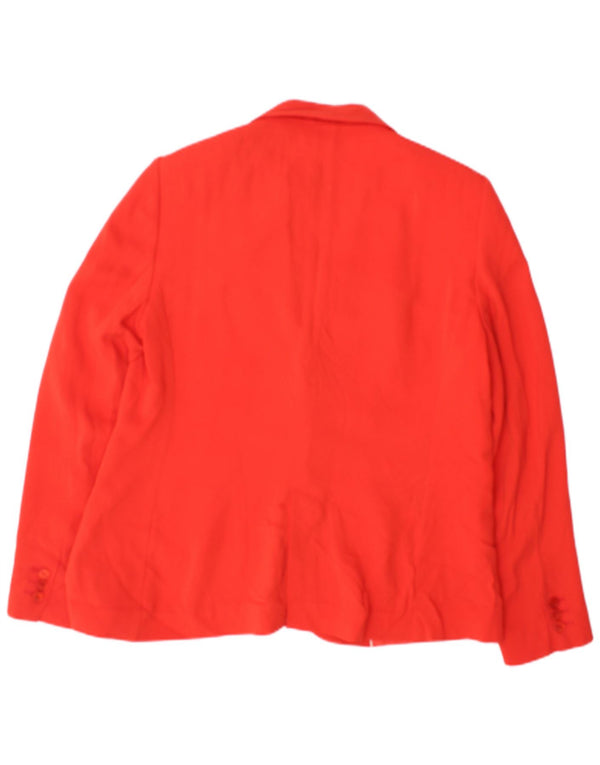 Massimo Dutti Damen-Blazer mit 1 Knopf, EU 44, XL, rote Viskose