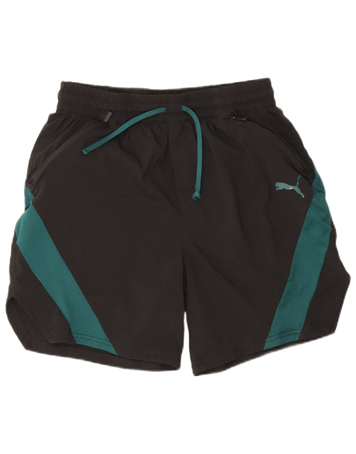 Puma Herren-Sportshorts, groß, schwarzes Farbblock-Polyester