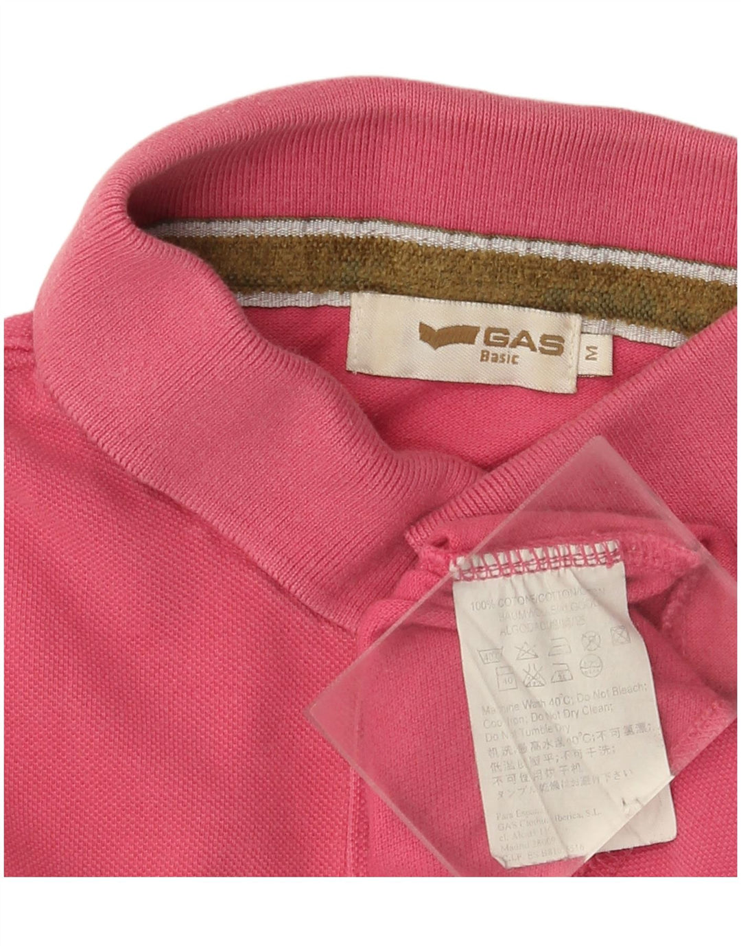 Gas Herren-Poloshirt aus mittelrosa Baumwolle
