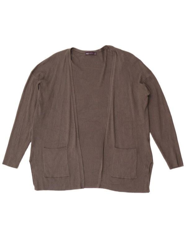 Marks & Spencer Womens Relaxed Fit Cardigan Sweater UK 14 Large Grey