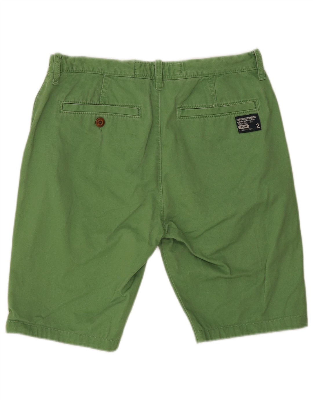 Superdry Herren Chinoshorts Medium W30 Grüne Baumwolle