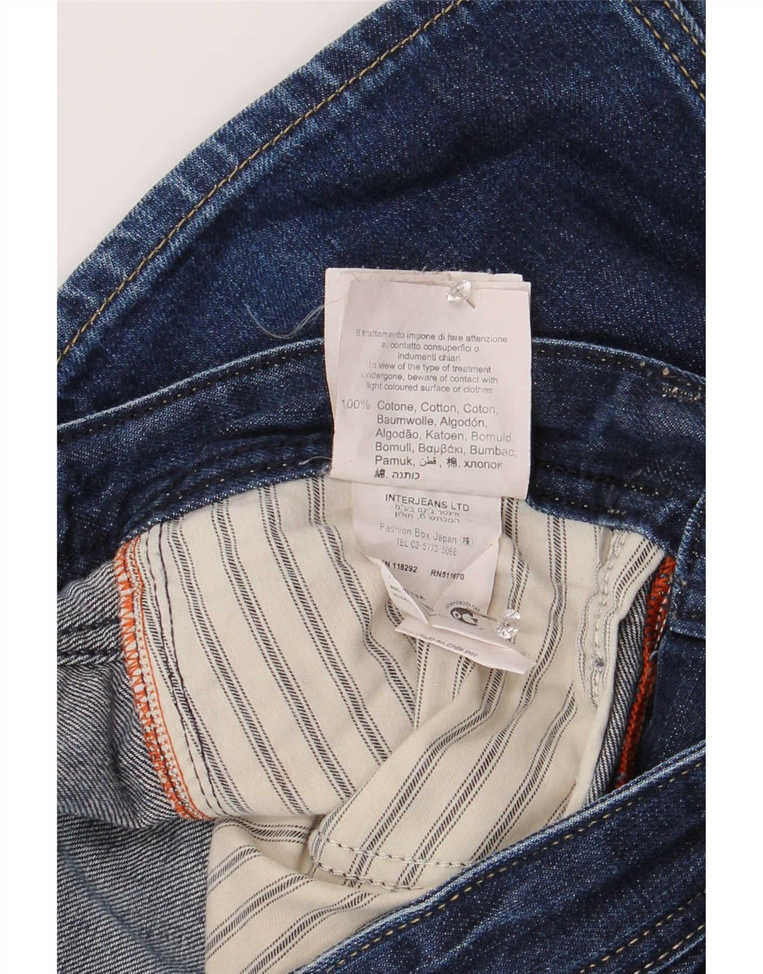 Replay Herren Straight Jeans W31 L34 Marineblaue Baumwolle