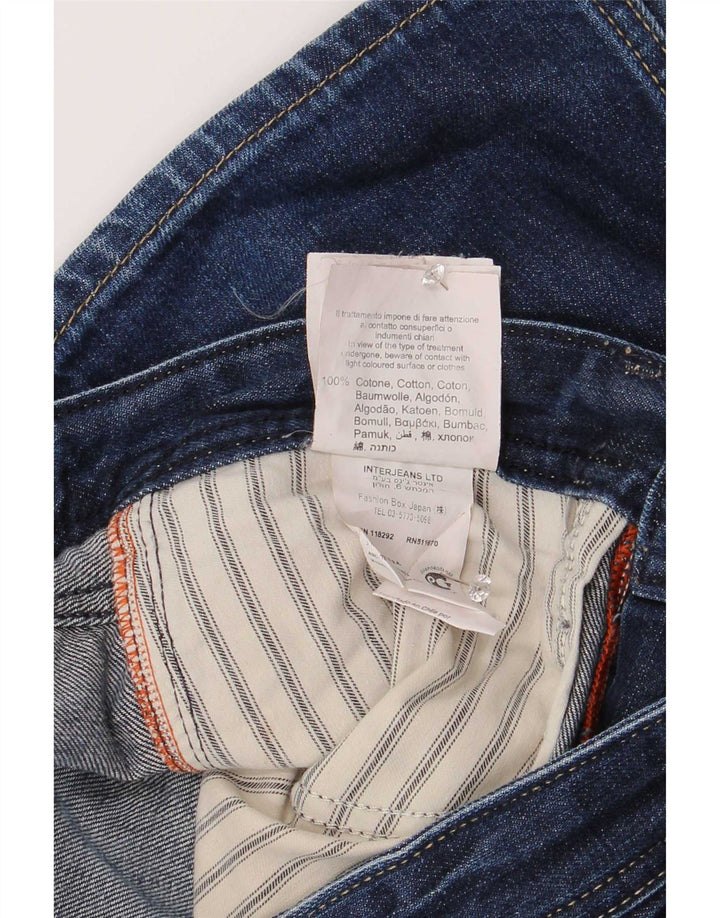 Replay Herren Straight Jeans W31 L34 Marineblaue Baumwolle